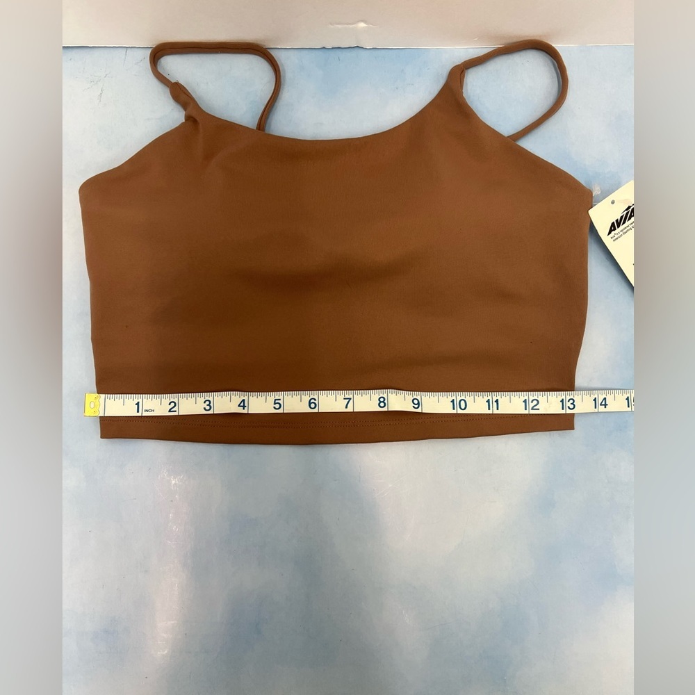 Avia Low Impact Sports Crop with Shelf Bra and Removable Pads in a brown NEW - Picture 7 of 9